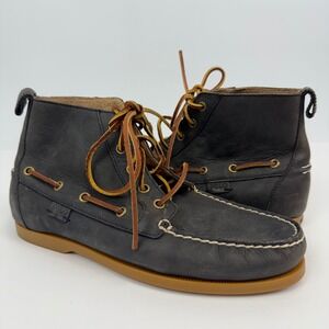 Polo Ralph Lauren Barkott Boot Men's 8.5D Blue Leather Chukka Moc Casual